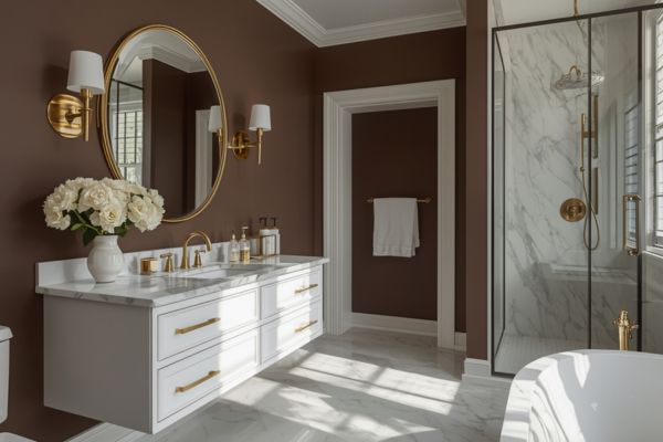 luxury bathroom colors dark brown
